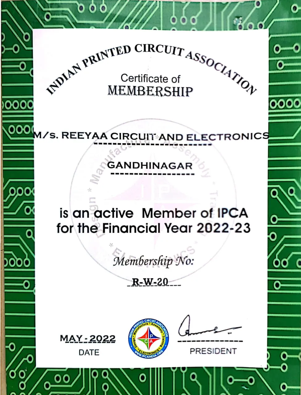 IPCA-Cerificate
